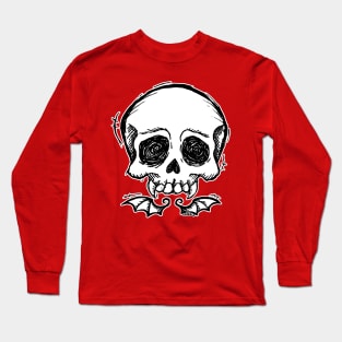 Scribbly Vampire Skull Long Sleeve T-Shirt